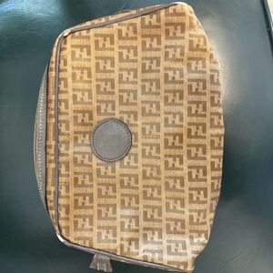 Fendi Tan Monogram Toiletry Bag